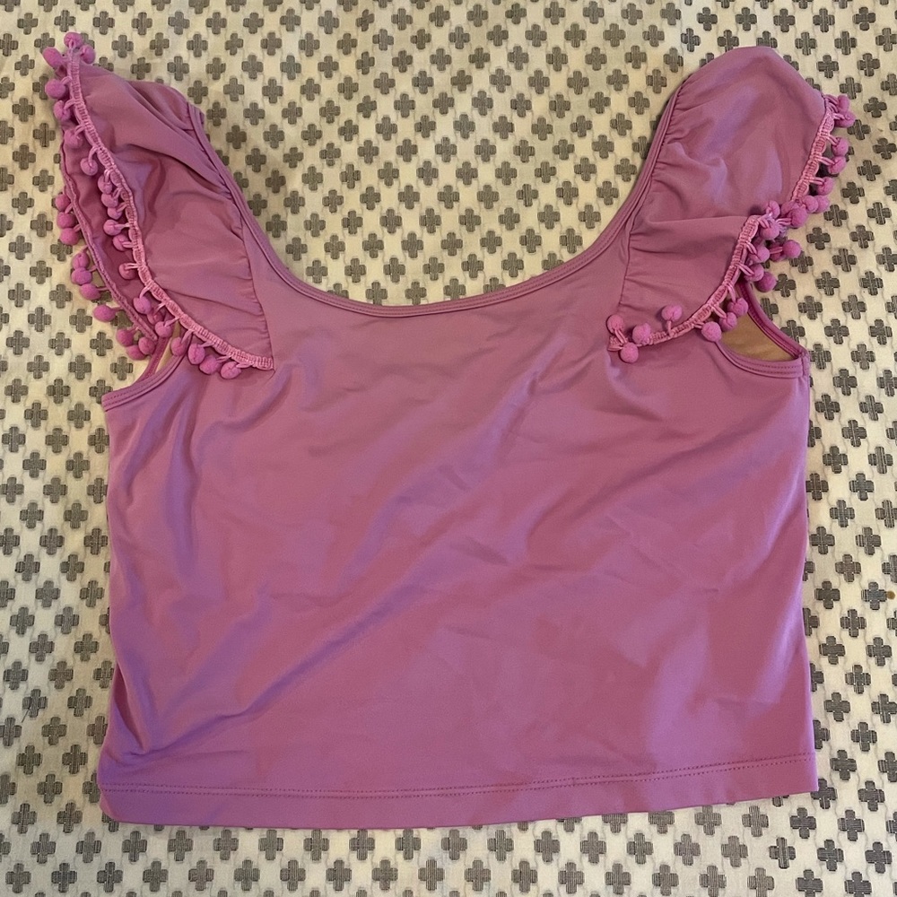 Kortni Jeane Pom Pom crop top swimmer